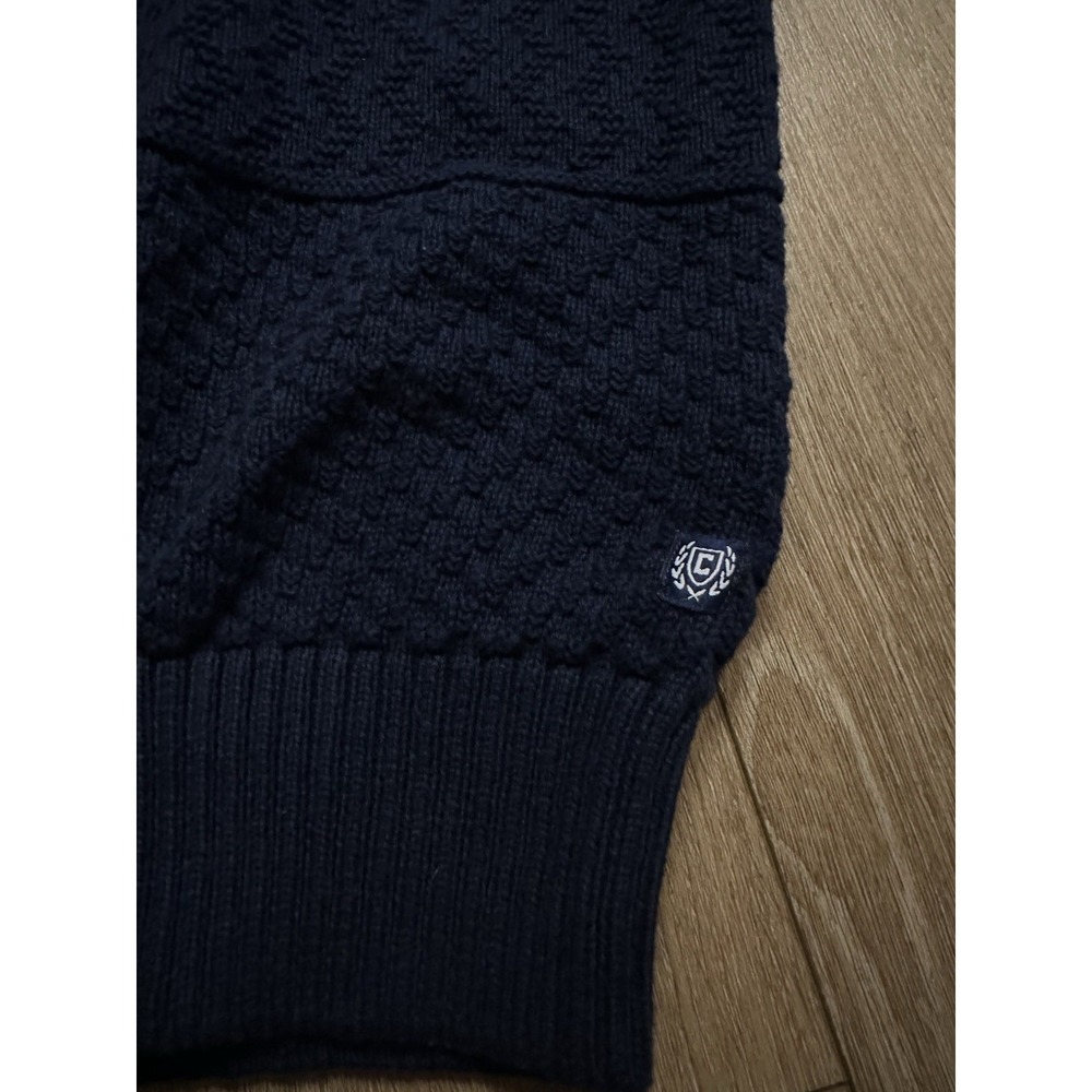 Chap's Men's Newport Navy Blue Button Neck‎ Knit Sweater Preppy Small NEW - Picture 5 of 10